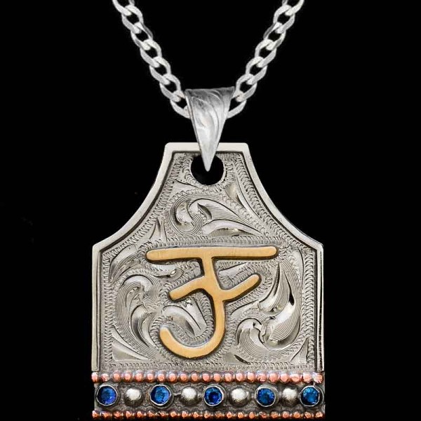 Smokey Cow Tag Necklace